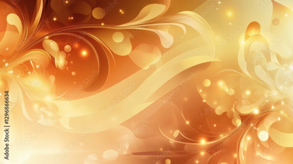 Wall mural an abstract design of flowing lines and floral patterns
