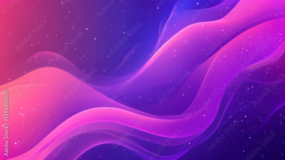 Sticker abstract fluid wavy shapes with a vibrant gradient color palette