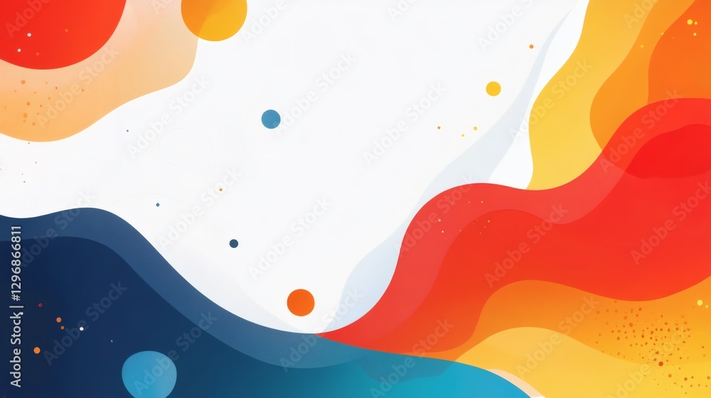 Sticker abstract colorful shapes forming an interesting and vibrant background composition