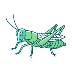 Green grasshopper illustration, A colorful, detailed illustration of a green grasshopper, ideal for nature, insects, or environmental themes.
