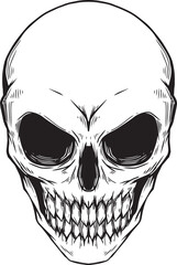 Vector illustration of a skull face, suitable for commercial use as a poster, card, flyer, symbol, sign, etc.