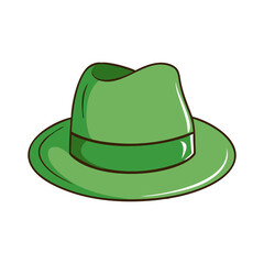 Green Fedora Hat Icon Illustration, A simple and vibrant green fedora hat illustration, perfect for fashion, style, and accessory-themed designs.
