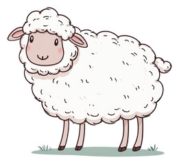 Obraz premium PNG Cute sheep livestock drawing animal.