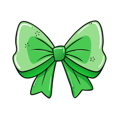 Green ribbon bow illustration