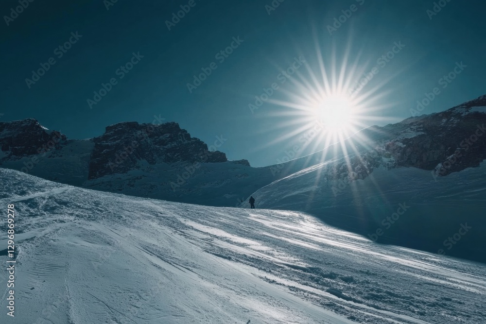 Poster mountain of plastic waste accumulates in landfill under a bright sky with clear space for text. gene