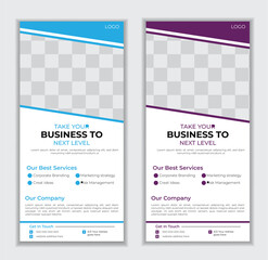  Vector unique Creative modern corporate business dl flyer or rack card design template layout design for print.