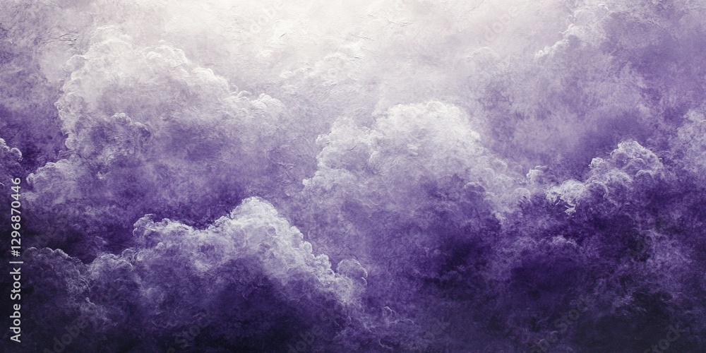 Poster purple clouds create a mesmerizing sky with swirling patterns during a serene twilight setting