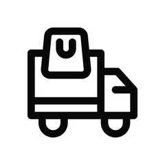 delivery truck line icon. Clean and minimalist vector icon for websites, mobile apps, presentations, and logos. Fully scalable and customizable for any project.
