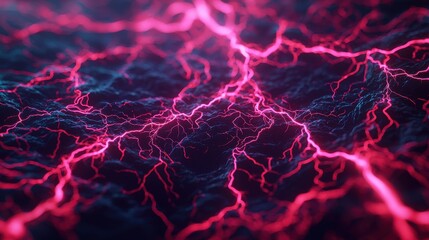 A vibrant, abstract representation of electric currents in pink and blue hues, showcasing dynamic energy and movement.