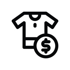 shirt line icon. Clean and minimalist vector icon for websites, mobile apps, presentations, and logos. Fully scalable and customizable for any project.