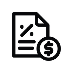 taxes line icon. Clean and minimalist vector icon for websites, mobile apps, presentations, and logos. Fully scalable and customizable for any project.