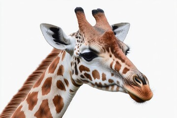Tall animal with unique patterns, showcasing gentle expression a