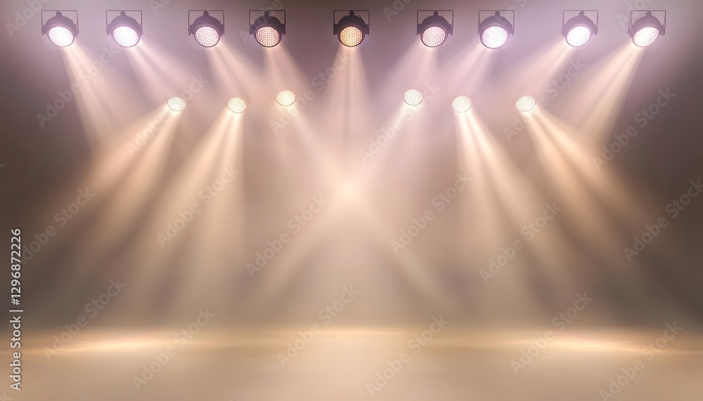 Aufkleber bright spotlights illuminate an empty stage creating an inviting ambiance