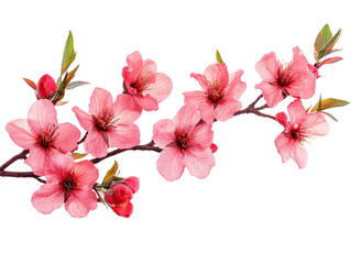 A delicate branch of pink flowers, symbolizing beauty and the arrival of spring.