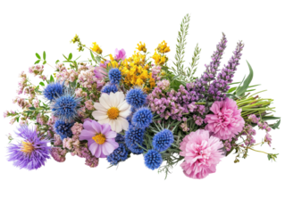A vibrant bouquet featuring assorted flowers in full bloom.