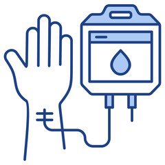 Blood Transfusion Blue Icon