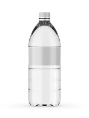 Blank Plastic water bottle isolated on white background 3d illustration.