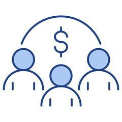 Crowd Funding Blue Icon