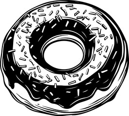 Donut Vector Logo Design - Sweet Bakery Branding, Editable Donut Icon, Retro Donut Shop Art, Vector Illustration