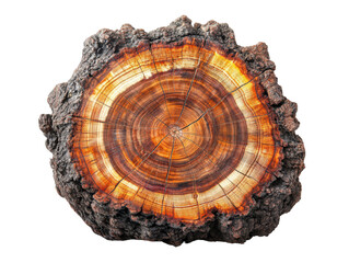 Close-up of a beautifully textured tree stump with intricate growth rings.