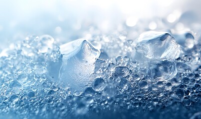 Obraz premium Frozen beauty, macro ice crystal details, clear, cold and refreshing concept