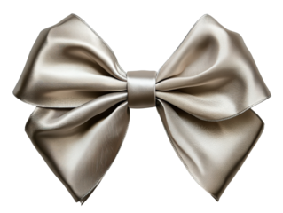 Elegant satin bow in neutral color perfect for decoration and accessories.