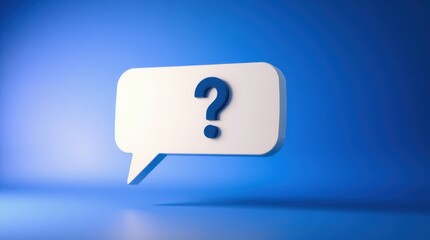 Question mark in a speech bubble illustration, a symbol for inquiries, confusion, or seeking information.