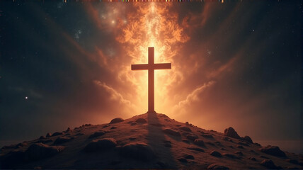 Fototapeta premium cross on the sky