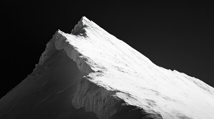 A stark mountain peak rises against a dark background