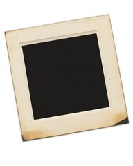 A picture frame with a black screen on a soft beige background