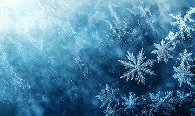 Frozen Fractals: A Chillingly Beautiful Dance of Snowflakes and Ice Textures