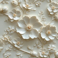 Elegant floral relief textured style high resolution hd wallpaper