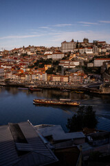 An amazing  view of the Douro River in Porto, Portugal, showcasing the city&rsquo;s historic architecture