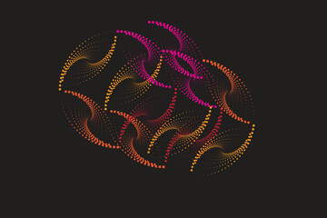 Abstract wavy, waving, billowy and squiggly lines hand drawn.  Line art  illustration wavy background. Ink painting style composition for decoration.