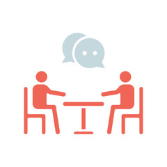 Icon a meeting, isolated against a clean background.