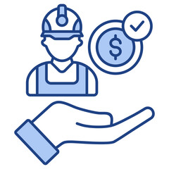 Employee Benefit Blue Icon