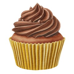 Sweet Chocolate Cupcake with Mocha Mousse in Golden Wrapper