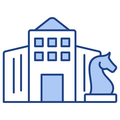 Corporate Strategy Blue Icon
