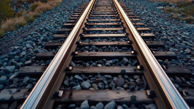 Railway Tracks Stretching into the Distance