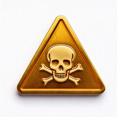 symbol poison with skull isolated on white
