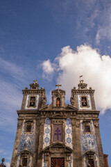 A stunning low-angle shot of a historic baroque-style church