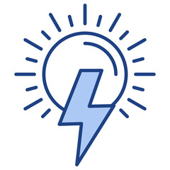 Solar Energy Blue Icon