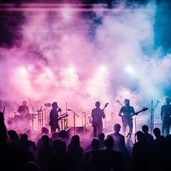 Live music performance an urban nighttime concert experience with a thriving crowd atmosphere