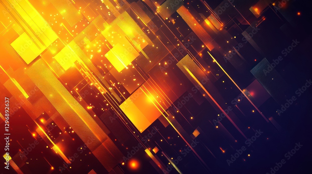 Poster abstract dynamic orange and dark shapes. background digital illustration. possible use stock photo