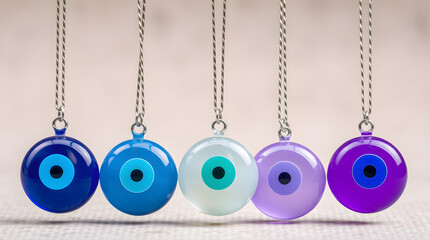 Protection Evil Eye charms set nazar amulet on white