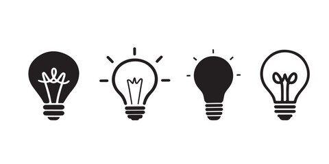 light bulb idea vector icon illustration on white background  