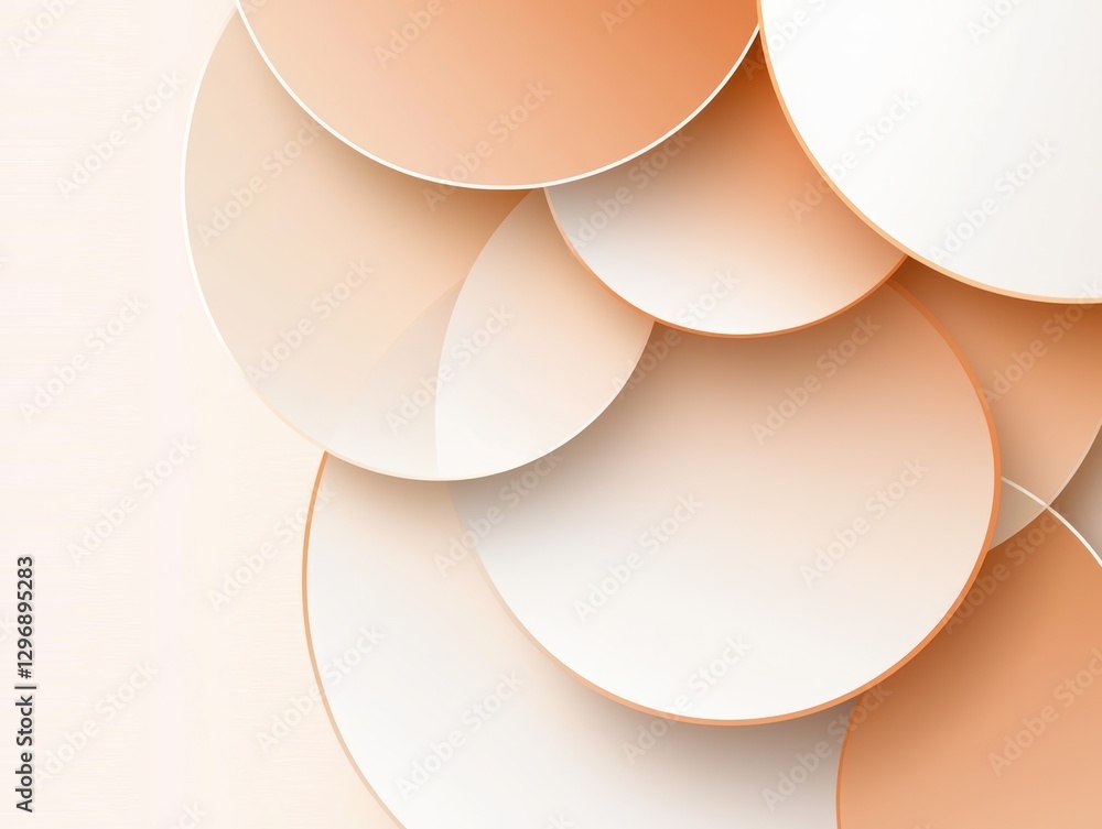 Poster abstract minimalist backdrop featuring overlapping translucent circles with soft pastel hues, creati