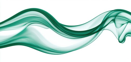Abstract soft flowing silk in deep emerald green, forming a rich and elegant minimalist luxury aesthetic