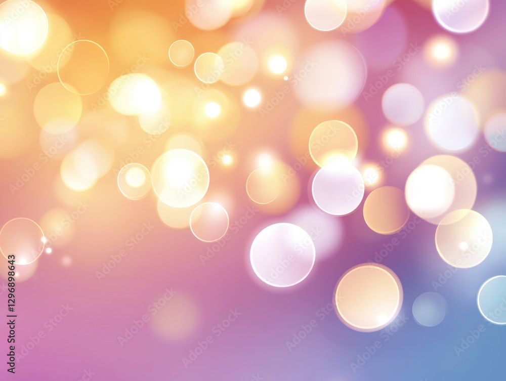 Poster ethereal soft-focus light bokeh floating in pastel hues, creating a dreamy minimalist abstract backg