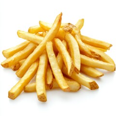 Golden Pile: Crispy French Fries Delight, a tempting stack of freshly fried potatoes served and ready to enjoy.